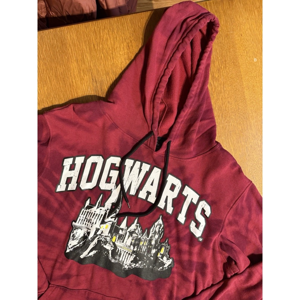 Harry Potter Hogwarts Hoodie Men Large Tie Dye Burgundy‎ Pullover